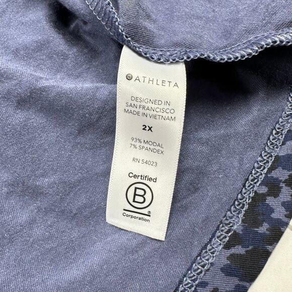 Athleta Dress Womens 2X Blue Santorini Thera Traverse Geo Sleeveless Swing Tank - Picture 5 of 10